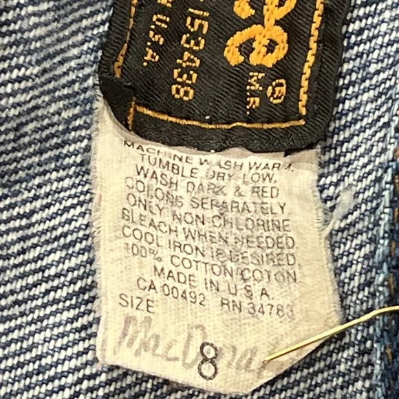 Lee Jean Jacket Vintage Childs Sz 8 Trucker Jacket USA Made